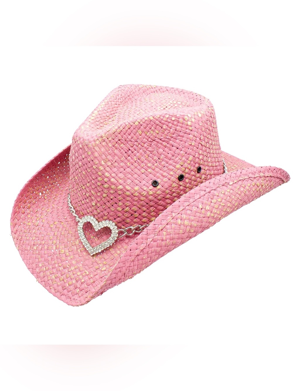 Peter Grimm "Heart Attack" Pink Western Cowboy Hat Rhinestone Heart Chain #043